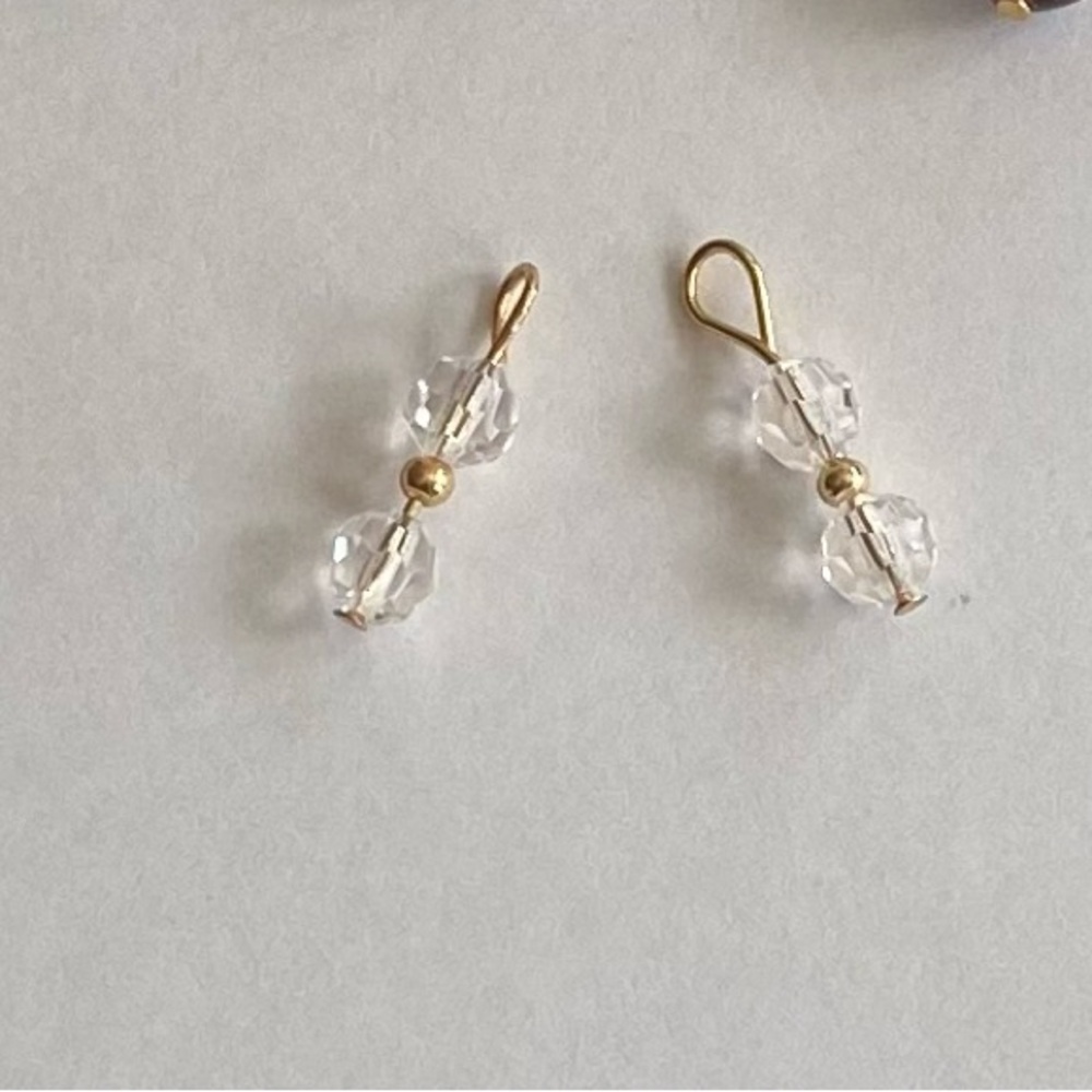 18K Gold Plate Crystal Bead Earring Charms